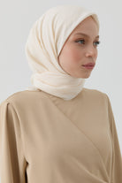 Dalga Desen Stil Eşarp - Ekru TUGBA