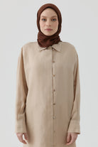 Dalga Desen Stil Eşarp - Kahve TUGBA