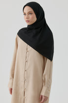 Dalga Desen Stil Eşarp - Siyah TUGBA