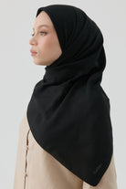 Dalga Desen Stil Eşarp - Siyah TUGBA