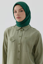 Dalga Desen Stil Eşarp - Zümrüt TUGBA