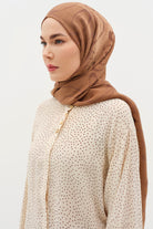 Dalga Desenli Floş Şal - Açık Kahve TUGBA