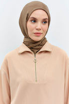 Dalga Desenli Şal - Açık Kahve TUGBA