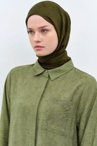 Dalga Desenli Şal - Haki TUGBA