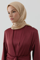 Dalgalı Nida Naturel Eşarp - Bej TUGBA