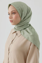 Dalgalı Nida Naturel Eşarp - Mint TUGBA