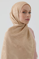 Dalgalı Nida Naturel Şal - Bej TUGBA
