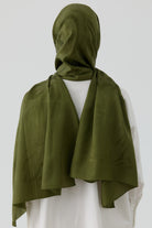 Dalgalı Nida Naturel Şal - Haki TUGBA