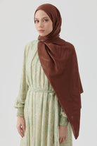 Dalgalı Nida Naturel Şal - Kahve TUGBA
