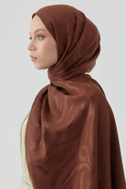 Dalgalı Nida Naturel Şal - Kahve TUGBA