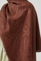 Dalgalı Nida Naturel Şal - Kahve TUGBA