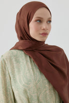 Dalgalı Nida Naturel Şal - Kahve TUGBA