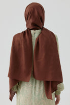 Dalgalı Nida Naturel Şal - Kahve TUGBA