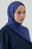 Dalgalı Nida Naturel Şal - Lacivert TUGBA