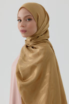 Dalgalı Nida Naturel Şal - Safran TUGBA