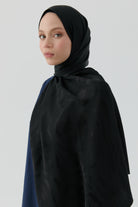 Dalgalı Nida Naturel Şal - Siyah TUGBA