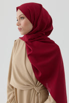 Dalgasal Desen Pamuk Şal - Bordo TUGBA