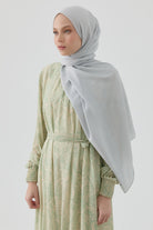 Dalgasal Desen Pamuk Şal - Gümüş TUGBA