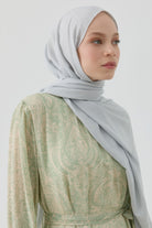 Dalgasal Desen Pamuk Şal - Gümüş TUGBA