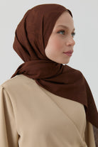 Dalgasal Desen Pamuk Şal - Kahve TUGBA