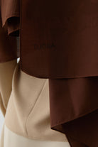 Dalgasal Desen Pamuk Şal - Kahve TUGBA