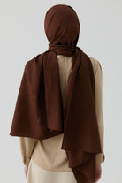 Dalgasal Desen Pamuk Şal - Kahve TUGBA