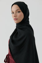 Dalgasal Desen Pamuk Şal - Siyah TUGBA