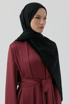 Dalgasal Desen Pamuk Şal - Siyah TUGBA