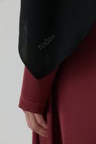 Dalgasal Desen Pamuk Şal - Siyah TUGBA