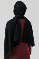 Dalgasal Desen Pamuk Şal - Siyah TUGBA