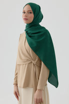 Dalgasal Desen Pamuk Şal - Zümrüt TUGBA