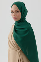 Dalgasal Desen Pamuk Şal - Zümrüt TUGBA