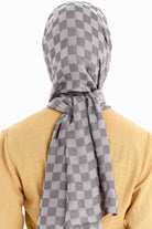 Dama Desen Viskon Şal - Gri TUGBA