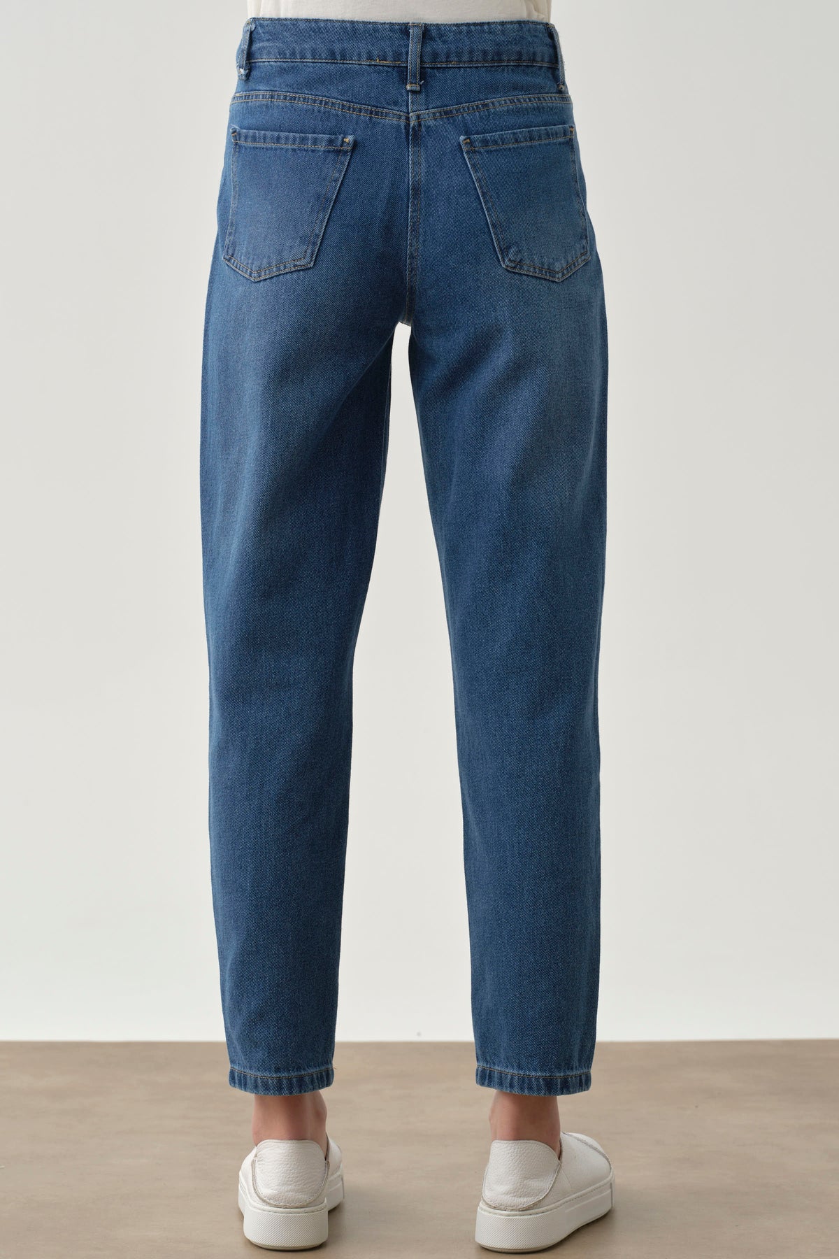 Dar Paça Denim Pantolon - İndigo TUGBA
