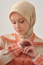 Degrade Desenli Crop Gömlek - Mercan TUGBA