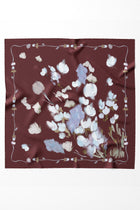 Demet %100 Twill İpek Eşarp - Bordo TUĞBA
