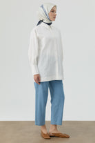 Denim Mono Pantolon - Açık Mavi TUGBA