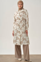 Desenli Keten Kap - Vizon TUGBA