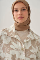 Desenli Keten Kap - Vizon TUGBA