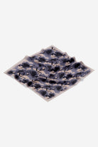 Desenli Twill İpek Eşarp - Mavi TUGBA