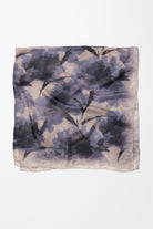 Desenli Twill İpek Eşarp - Mavi TUGBA