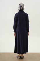 Dikiş Detaylı Etekli Ceket Takım - Lacivert TUGBA