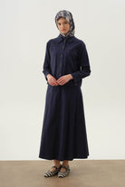 Dikiş Detaylı Etekli Ceket Takım - Lacivert TUGBA