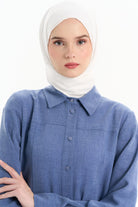 Dikiş Detaylı Yırtmaçlı Tunik - İndigo TUGBA