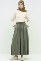 Dört Parçalı Cepli Etek - Haki TUGBA