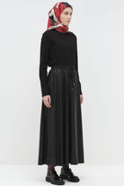 Dört Parçalı Cepli Etek - Siyah TUGBA