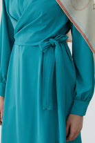 Drapeli Belden Bağlamalı Tunik - Aqua TUGBA