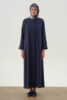 Duble Manşet Detaylı Ferace - İndigo TUGBA