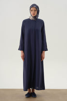 Duble Manşet Detaylı Ferace - İndigo TUGBA