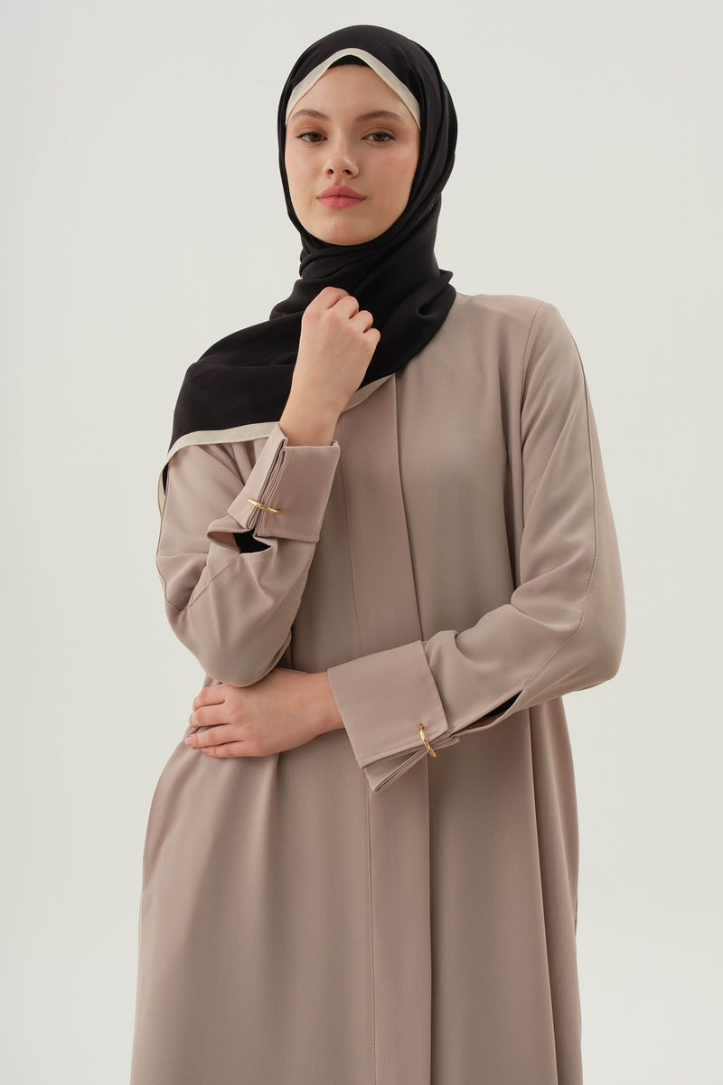 Duble Manşet Detaylı Ferace - Taş TUGBA